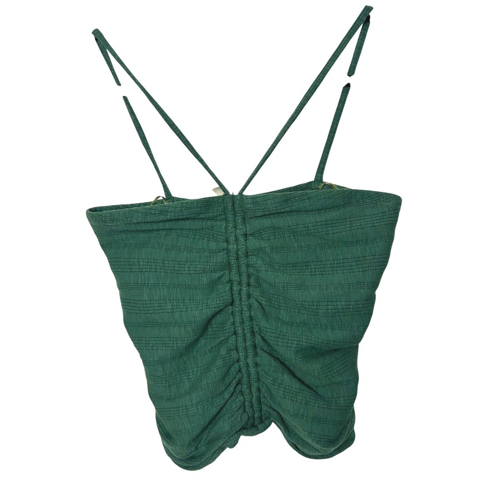 Pilcro by‎ Anthropologie Green Ruched Tube Top Crop Tank Size S beach festival